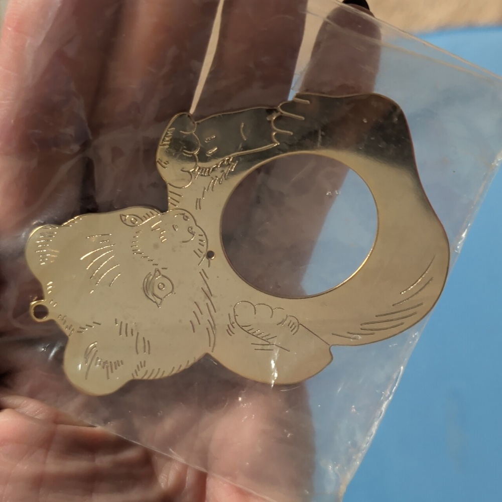 Teddy Bear Charm Accessory Ornament Gold